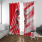 Personalized Tunisia Football Window Curtain Tunisian Flag Carthage Eagles Mascot Grunge Style