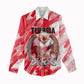 Personalized Tunisia Football Women Casual Shirt Tunisian Flag Carthage Eagles Mascot Grunge Style
