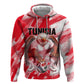 Personalized Tunisia Football Zip Hoodie Tunisian Flag Carthage Eagles Mascot Grunge Style