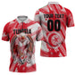 Personalized Tunisia Football Zipper Polo Shirt Tunisian Flag Carthage Eagles Mascot Grunge Style
