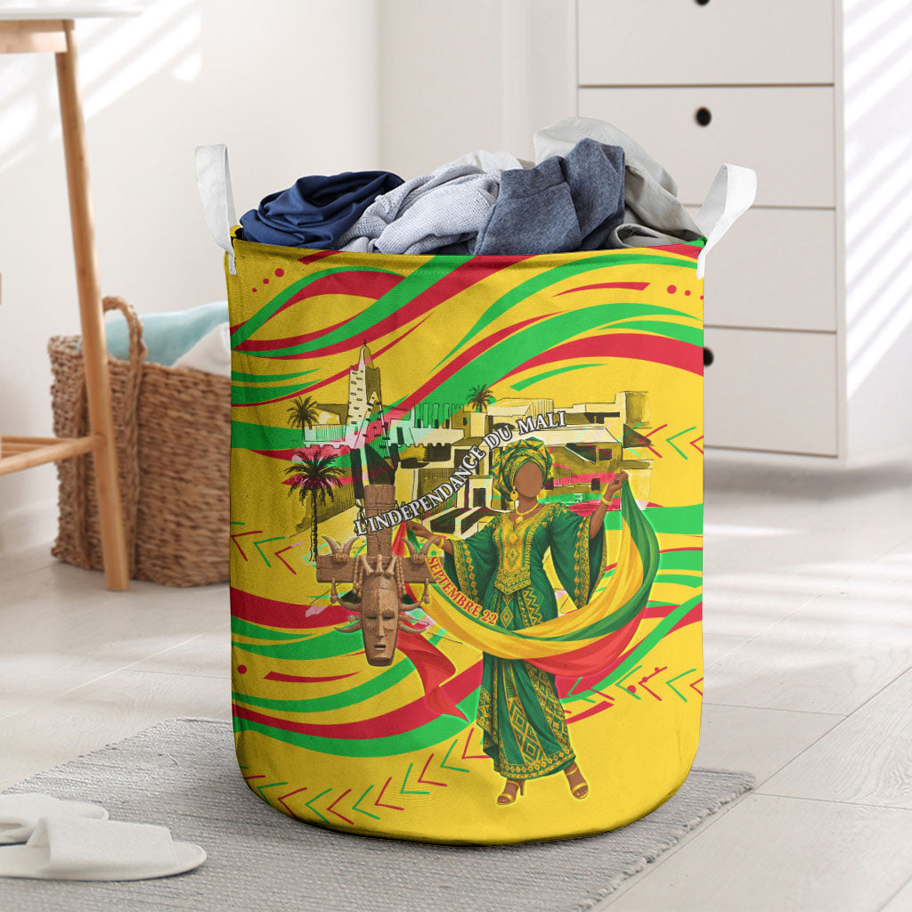 Mali Independence Day Laundry Basket Traditional West African Cultural Pride Flag Colors