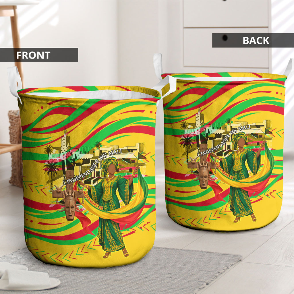 Mali Independence Day Laundry Basket Traditional West African Cultural Pride Flag Colors