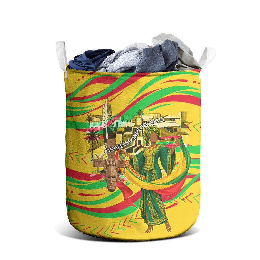 Mali Independence Day Laundry Basket Traditional West African Cultural Pride Flag Colors