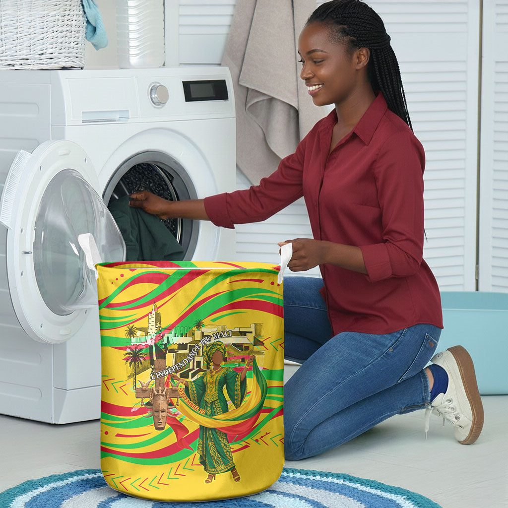 Mali Independence Day Laundry Basket Traditional West African Cultural Pride Flag Colors