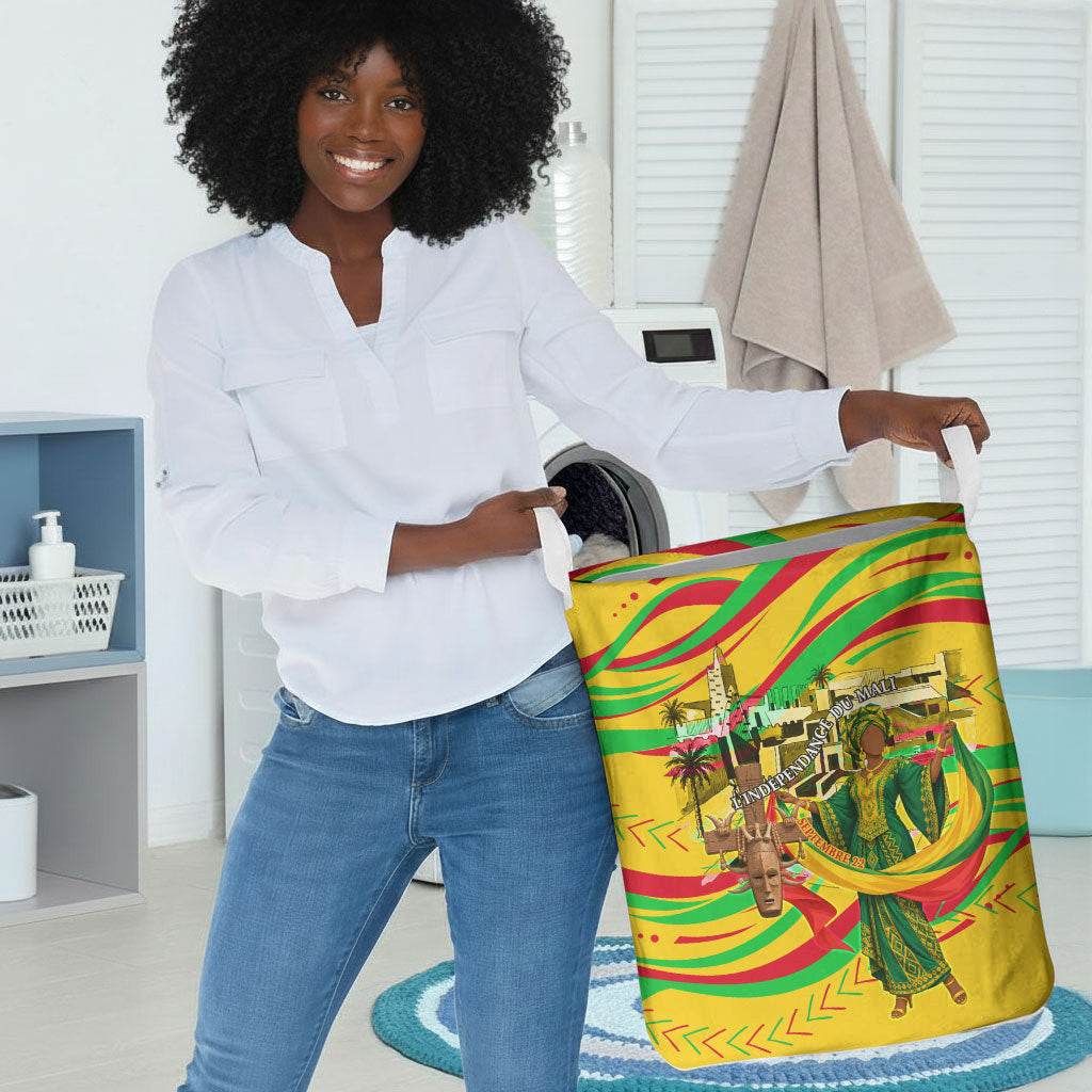 Mali Independence Day Laundry Basket Traditional West African Cultural Pride Flag Colors