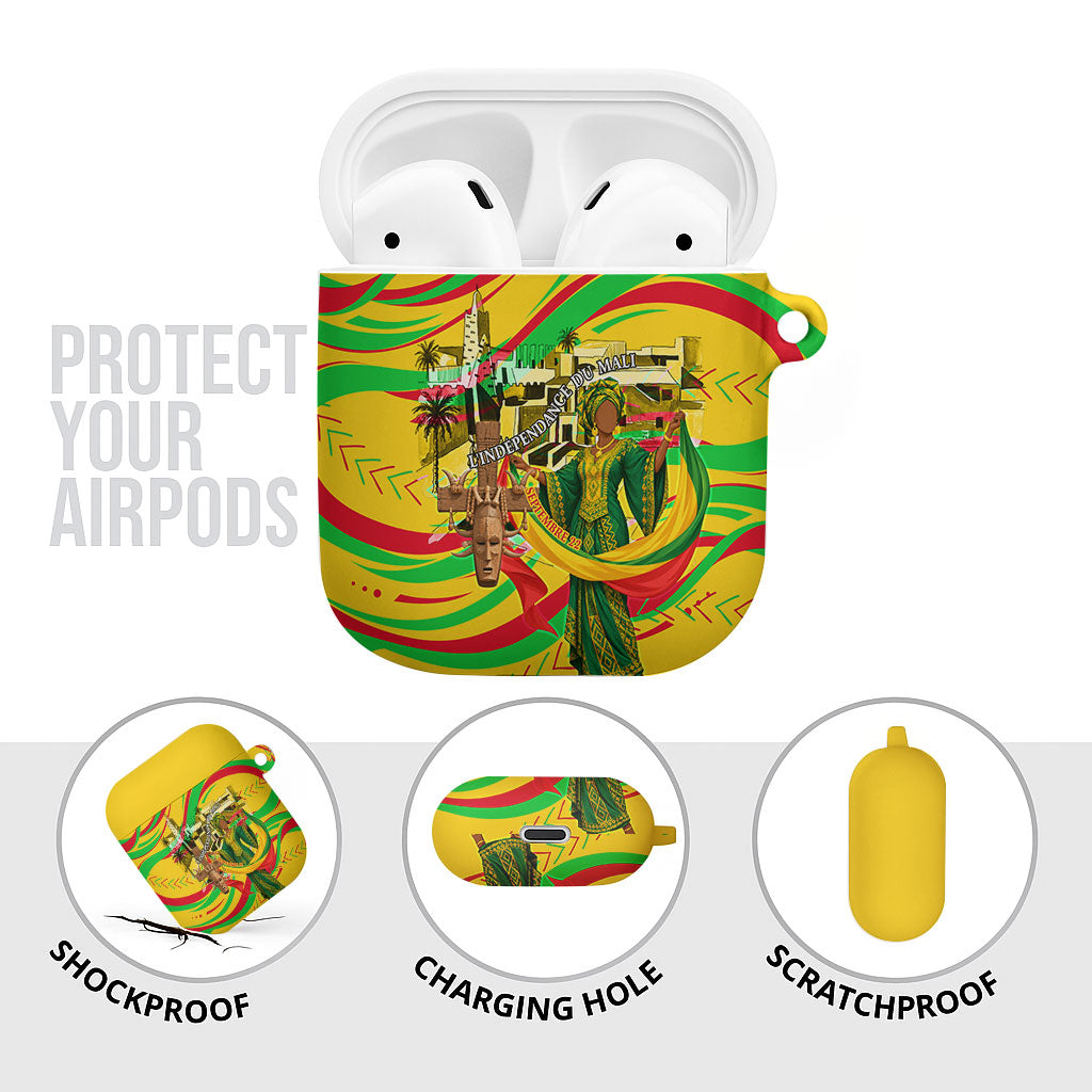Mali Independence Day AirPods Case Traditional West African Cultural Pride Flag Colors