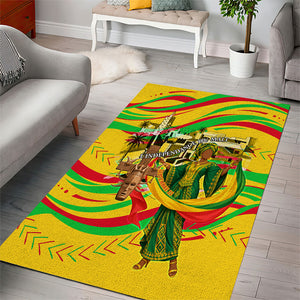Mali Independence Day Area Rug Traditional West African Cultural Pride Flag Colors