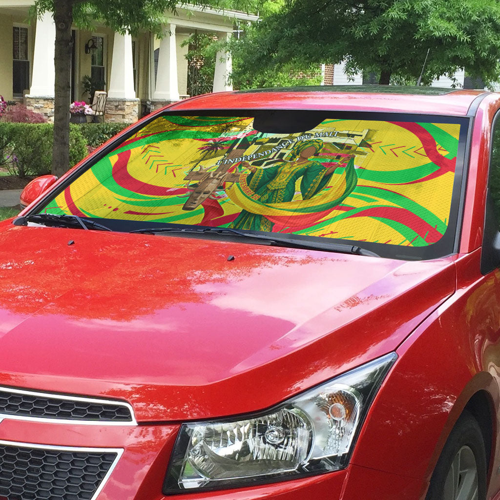 Mali Independence Day Auto Sun Shade Traditional West African Cultural Pride Flag Colors