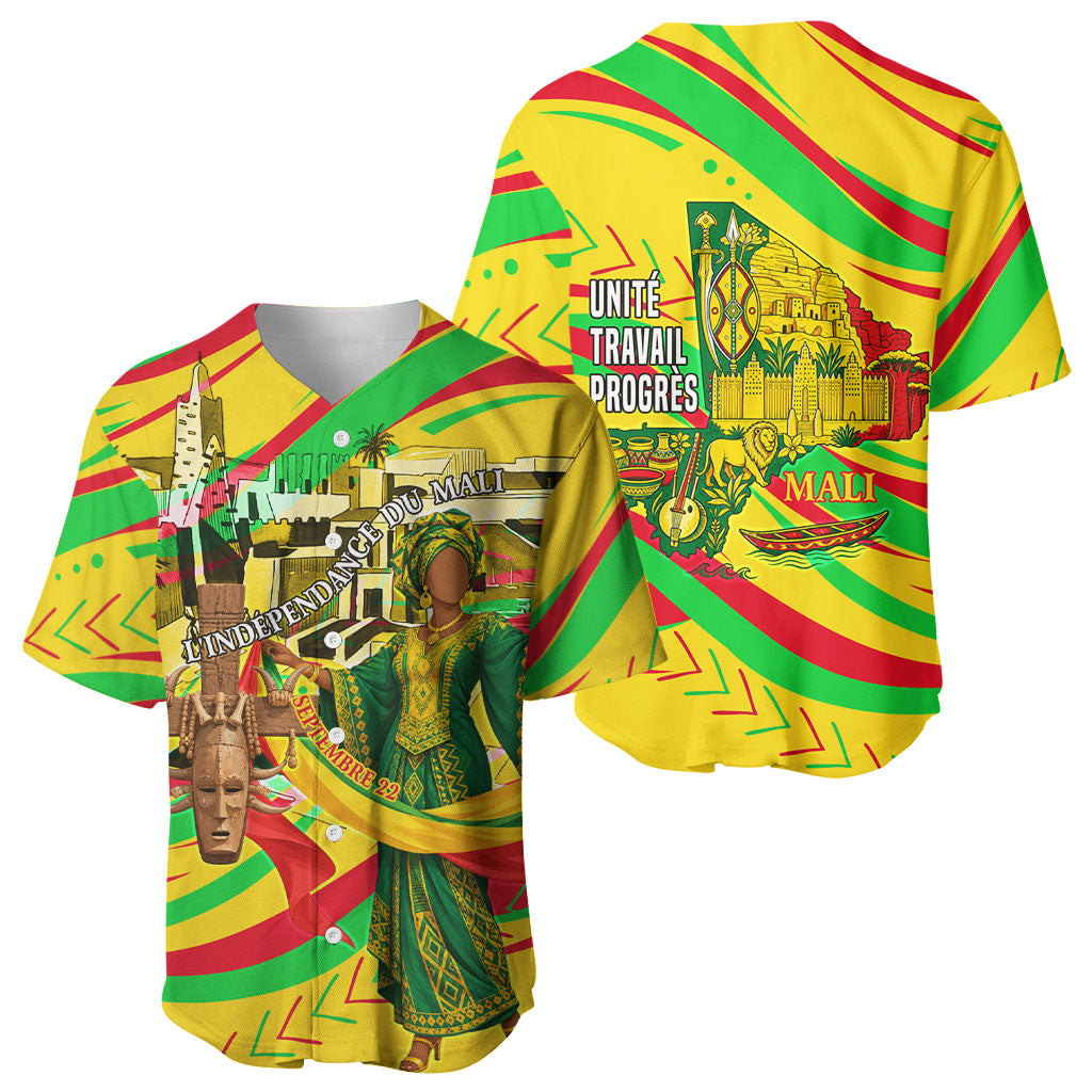 Mali Independence Day Baseball Jersey Traditional West African Cultural Pride Flag Colors