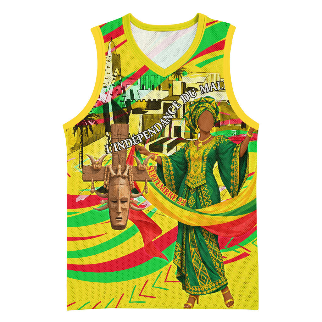 Mali Independence Day Basketball Jersey Traditional West African Cultural Pride Flag Colors