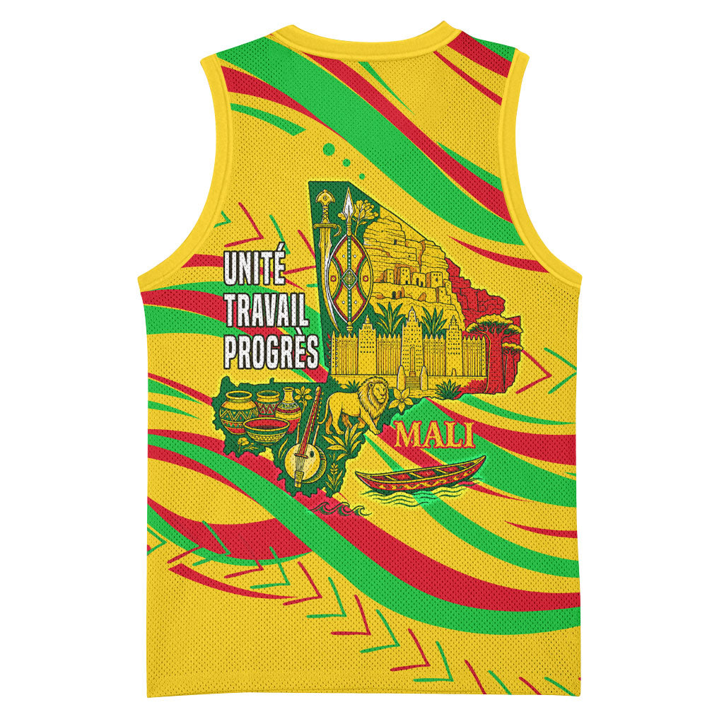 Mali Independence Day Basketball Jersey Traditional West African Cultural Pride Flag Colors