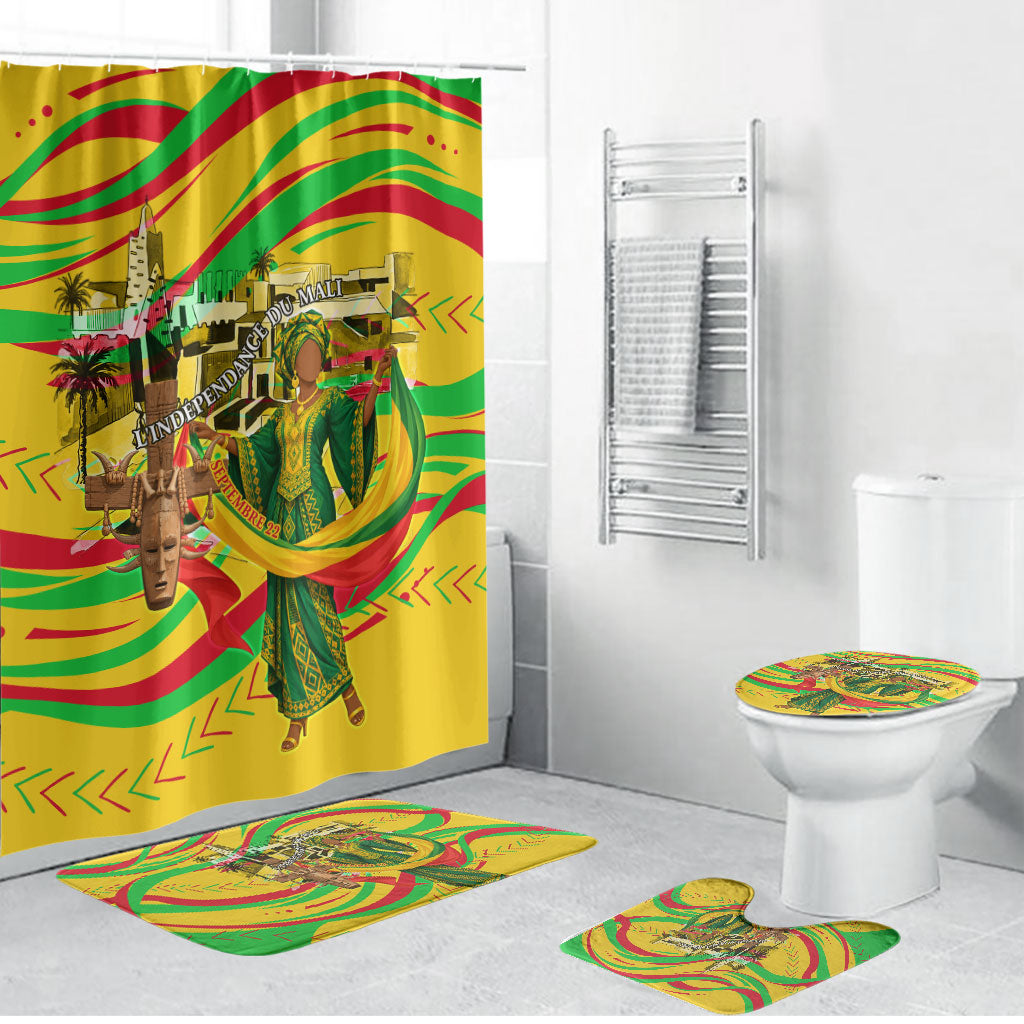 Mali Independence Day Bathroom Set Traditional West African Cultural Pride Flag Colors