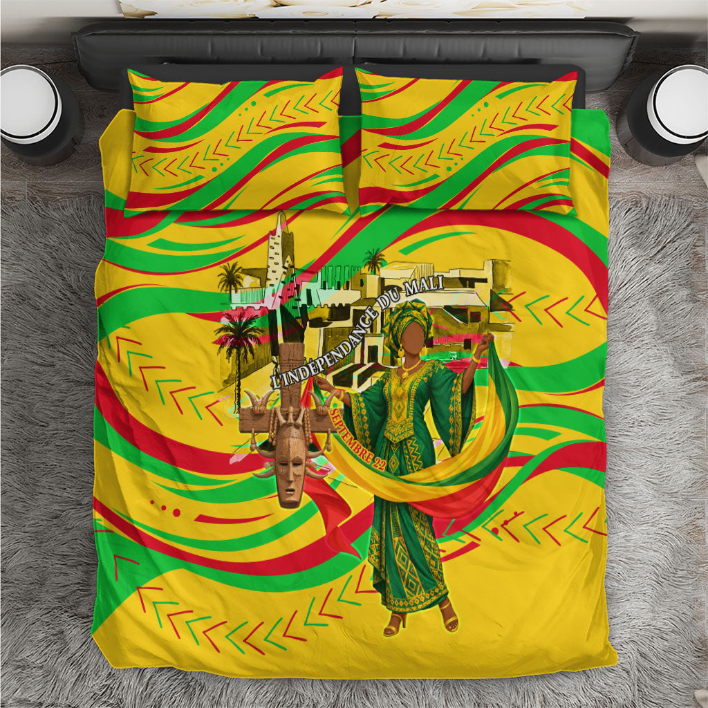 Mali Independence Day Bedding Set Traditional West African Cultural Pride Flag Colors