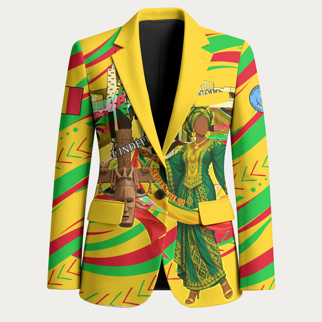 Mali Independence Day Blazer Traditional West African Cultural Pride Flag Colors