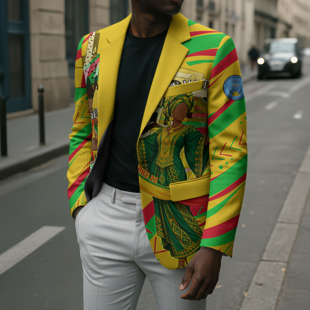 Mali Independence Day Blazer Traditional West African Cultural Pride Flag Colors