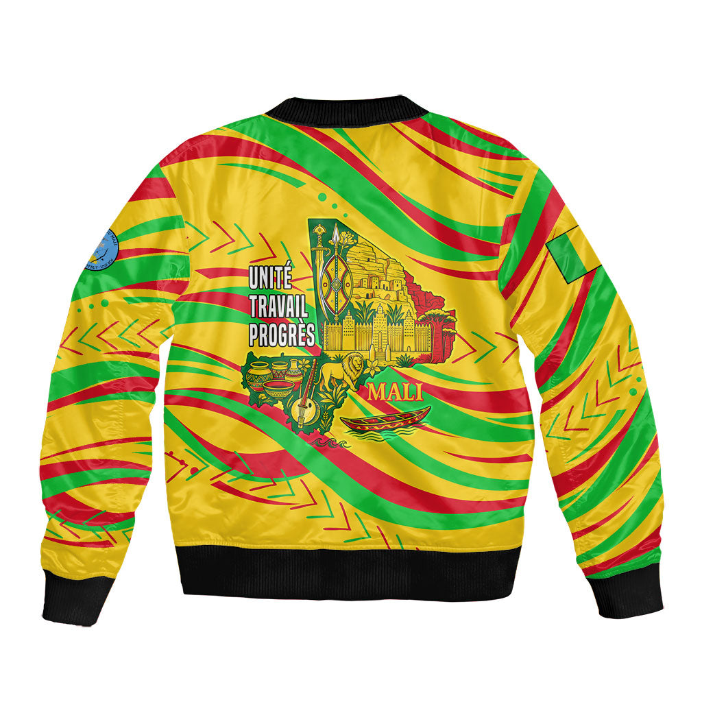 Mali Independence Day Bomber Jacket Traditional West African Cultural Pride Flag Colors