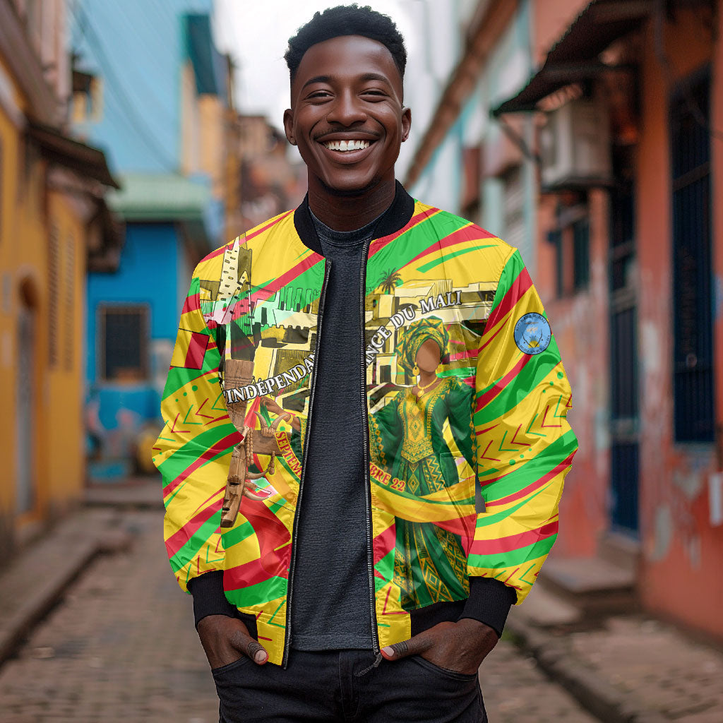 Mali Independence Day Bomber Jacket Traditional West African Cultural Pride Flag Colors