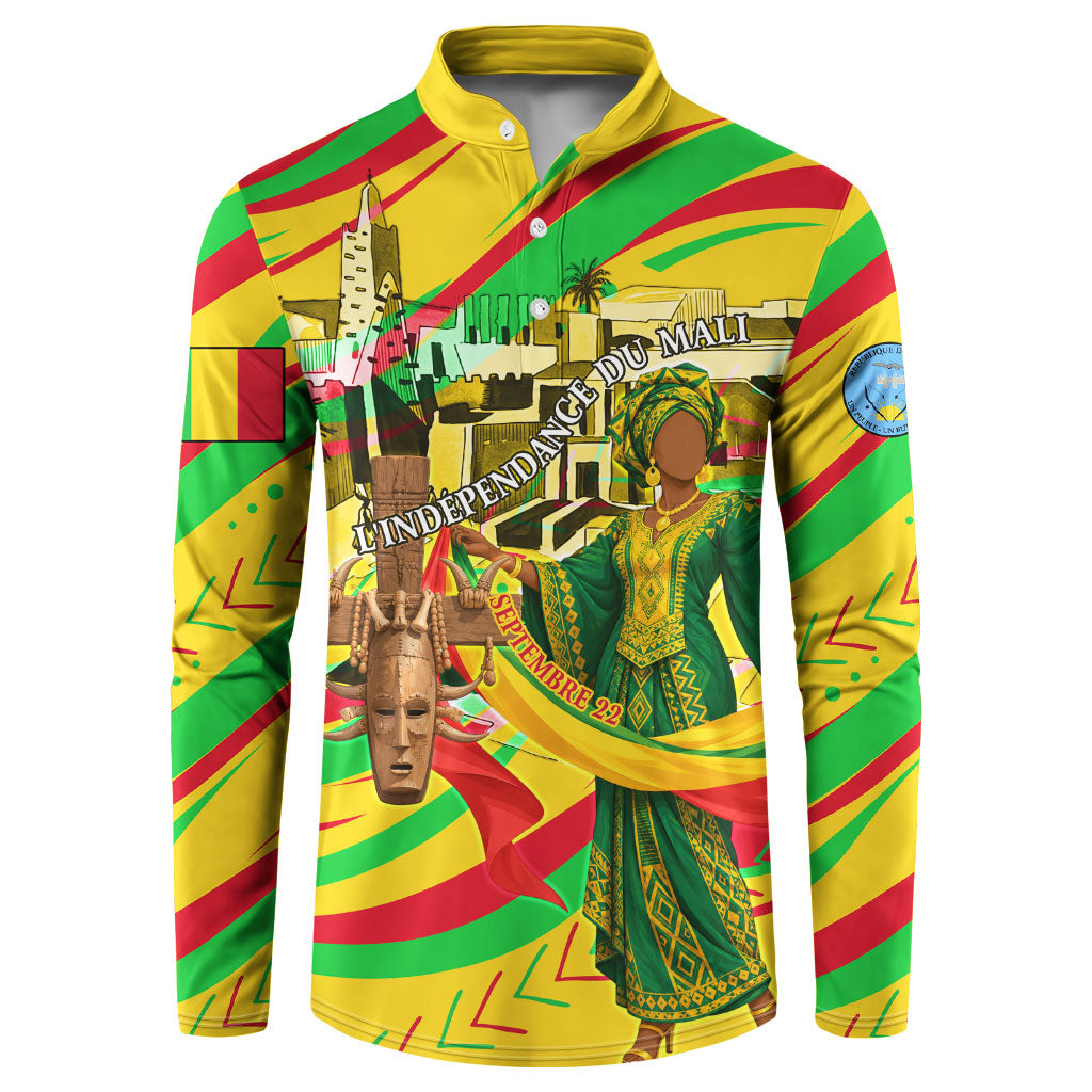 Mali Independence Day Button Sweatshirt Traditional West African Cultural Pride Flag Colors