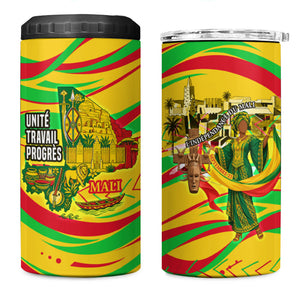 Mali Independence Day 4 in 1 Can Cooler Tumbler Traditional West African Cultural Pride Flag Colors