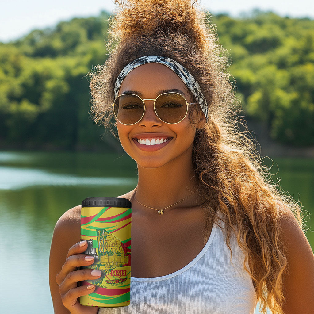 Mali Independence Day 4 in 1 Can Cooler Tumbler Traditional West African Cultural Pride Flag Colors