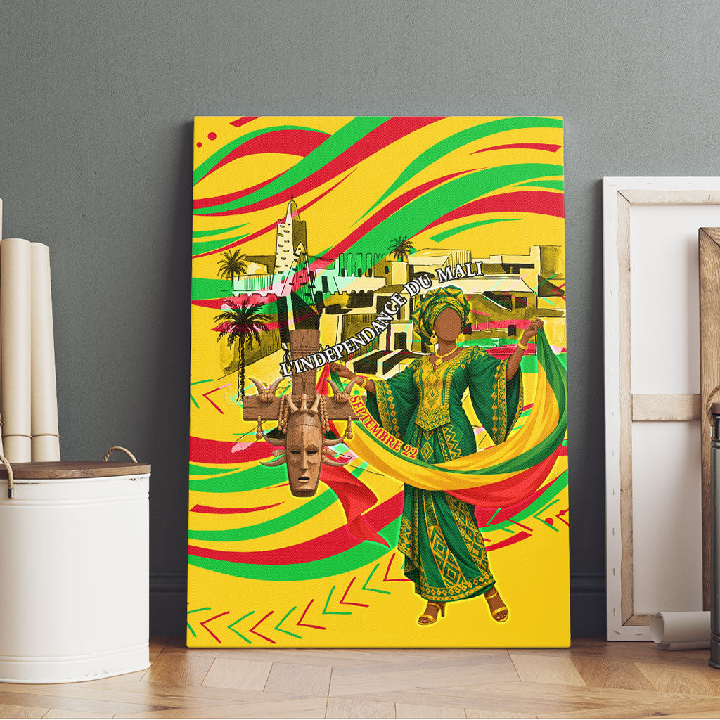 Mali Independence Day Canvas Wall Art Traditional West African Cultural Pride Flag Colors