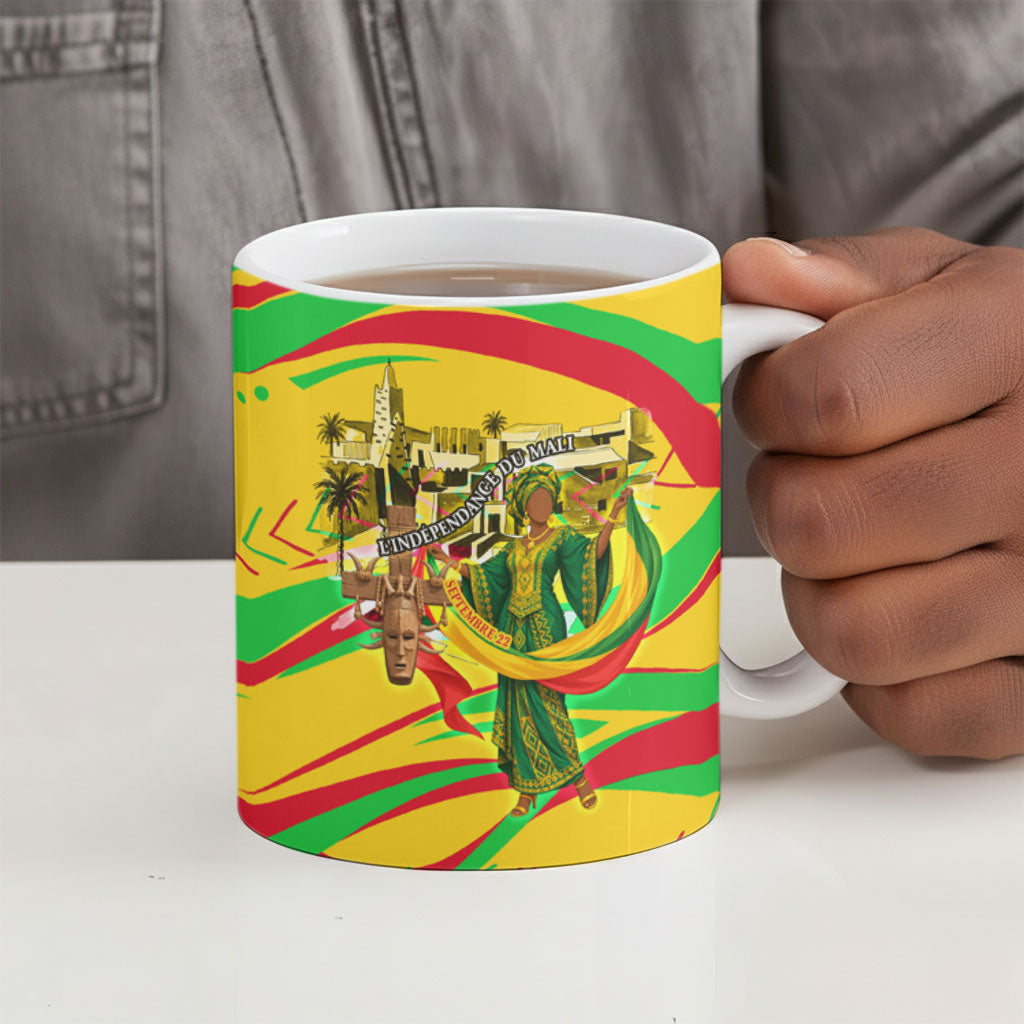 Mali Independence Day Ceramic Mug Traditional West African Cultural Pride Flag Colors