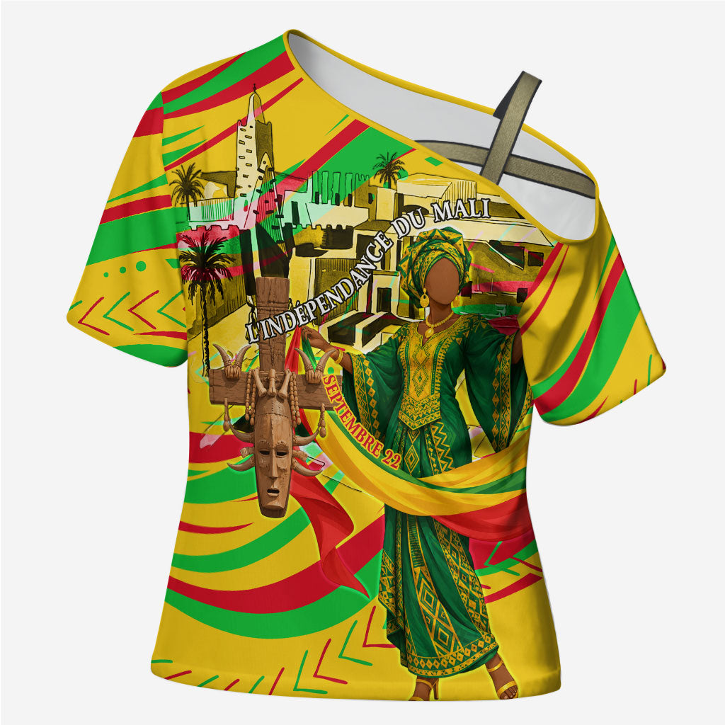 Mali Independence Day Cross Shoulder Shirt Traditional West African Cultural Pride Flag Colors