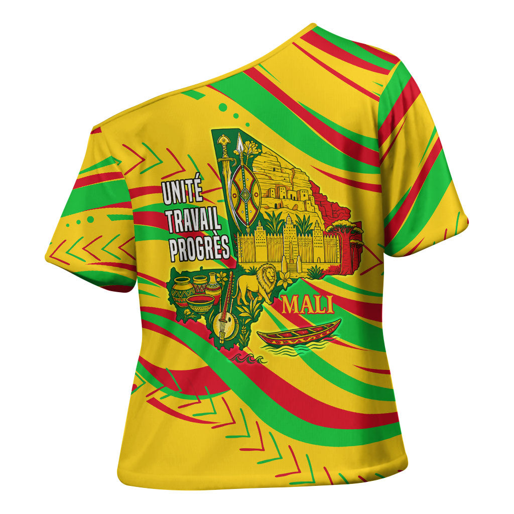 Mali Independence Day Cross Shoulder Shirt Traditional West African Cultural Pride Flag Colors