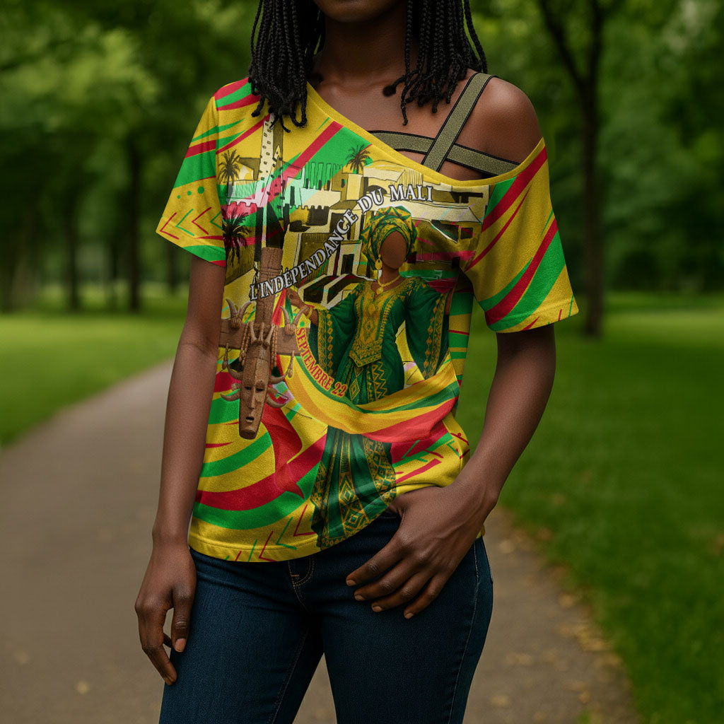 Mali Independence Day Cross Shoulder Shirt Traditional West African Cultural Pride Flag Colors