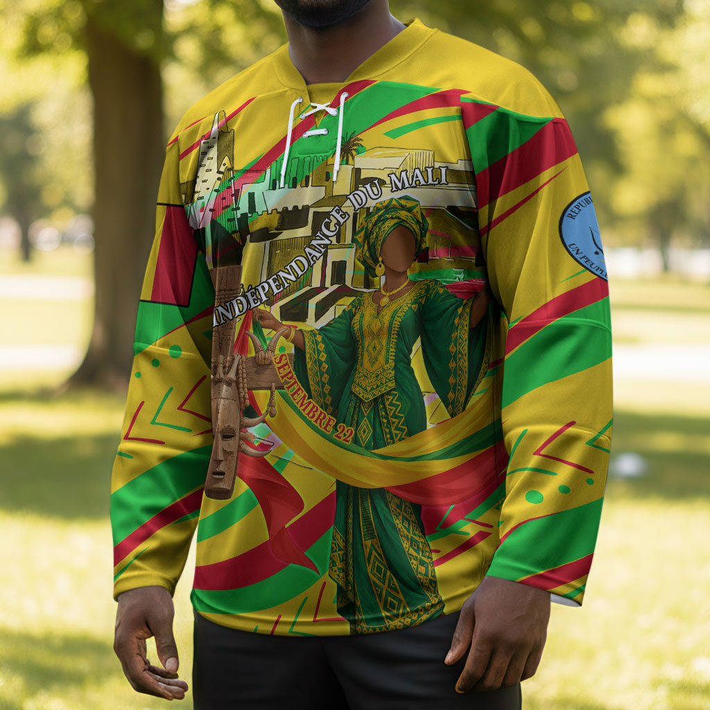 Mali Independence Day Hockey Jersey Traditional West African Cultural Pride Flag Colors