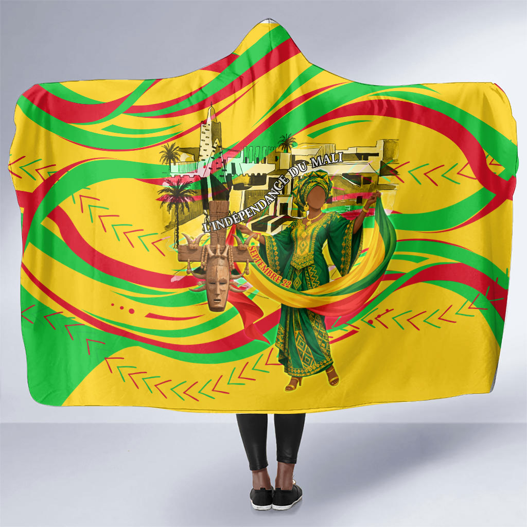 Mali Independence Day Hooded Blanket Traditional West African Cultural Pride Flag Colors