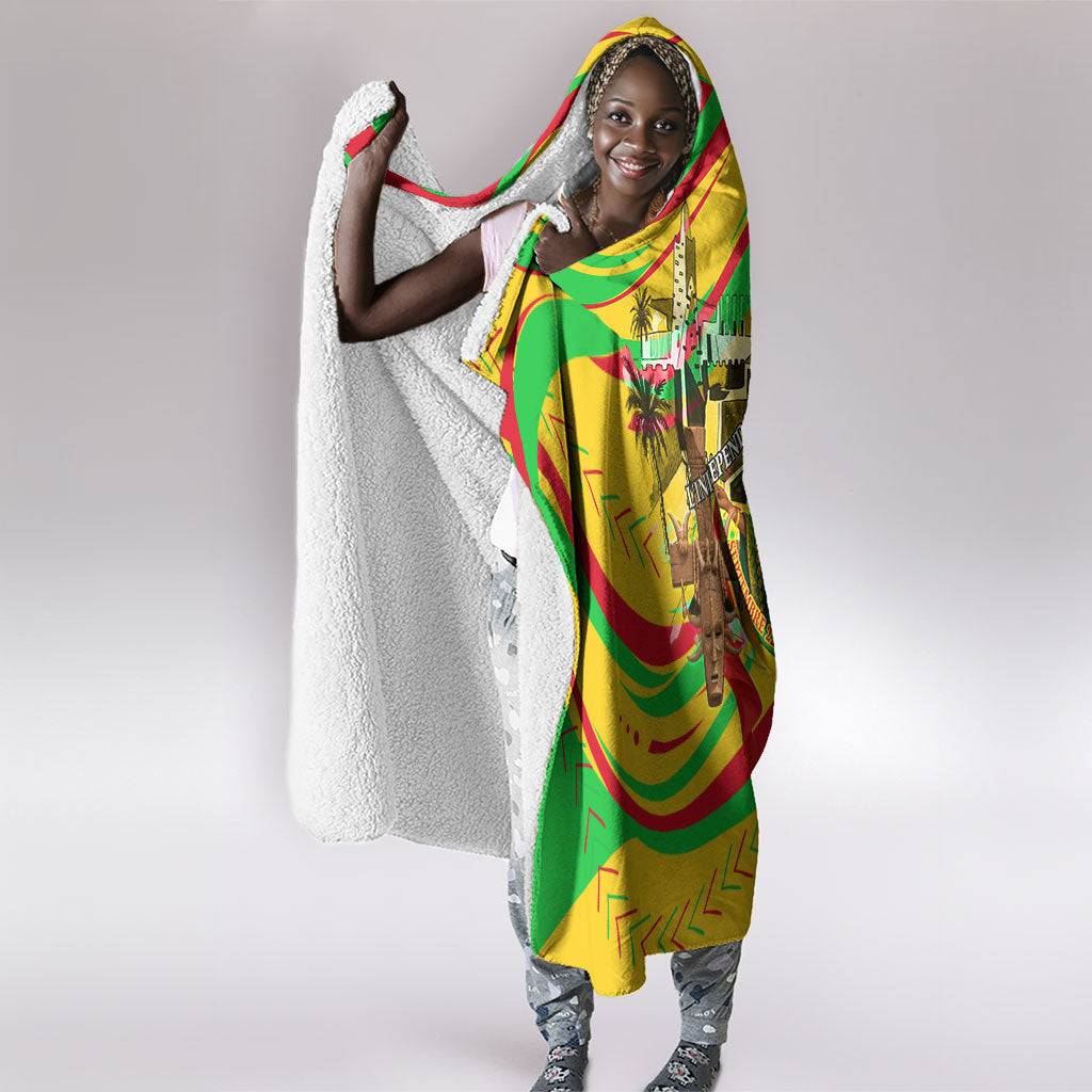 Mali Independence Day Hooded Blanket Traditional West African Cultural Pride Flag Colors