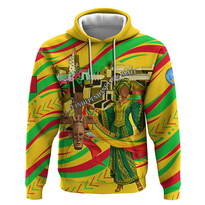 Mali Independence Day Hoodie Traditional West African Cultural Pride Flag Colors