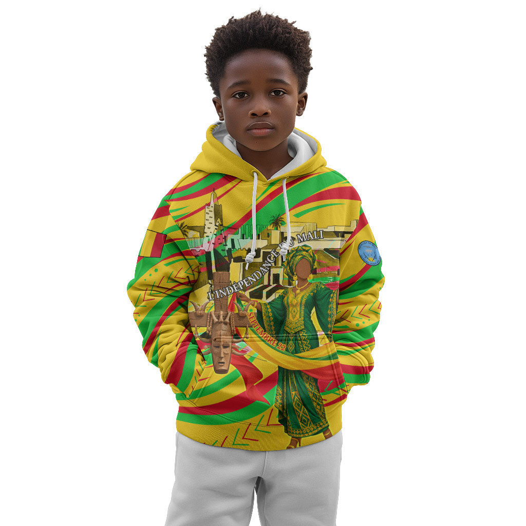 Mali Independence Day Kid Hoodie Traditional West African Cultural Pride Flag Colors