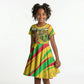 Mali Independence Day Kid Short Sleeve Dress Traditional West African Cultural Pride Flag Colors