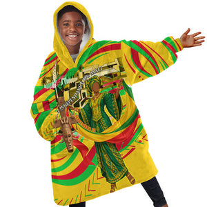 Mali Independence Day Kid Wearable Blanket Hoodie Traditional West African Cultural Pride Flag Colors