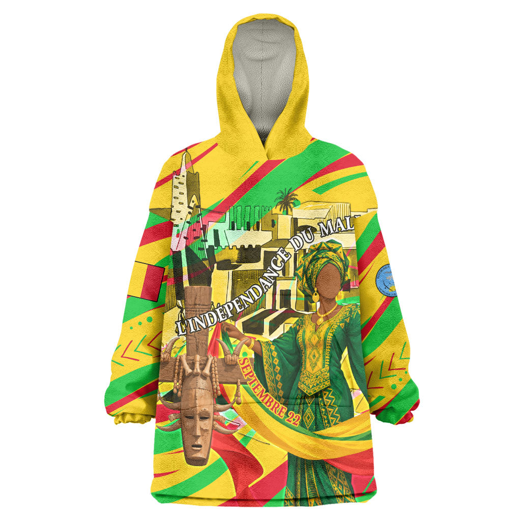 Mali Independence Day Kid Wearable Blanket Hoodie Traditional West African Cultural Pride Flag Colors