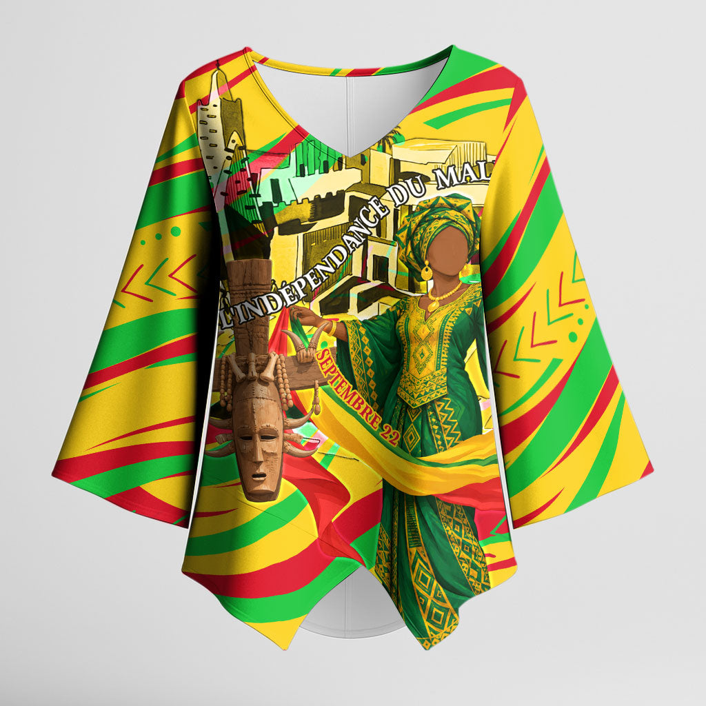 Mali Independence Day Kimono Sleeve Blouse Traditional West African Cultural Pride Flag Colors
