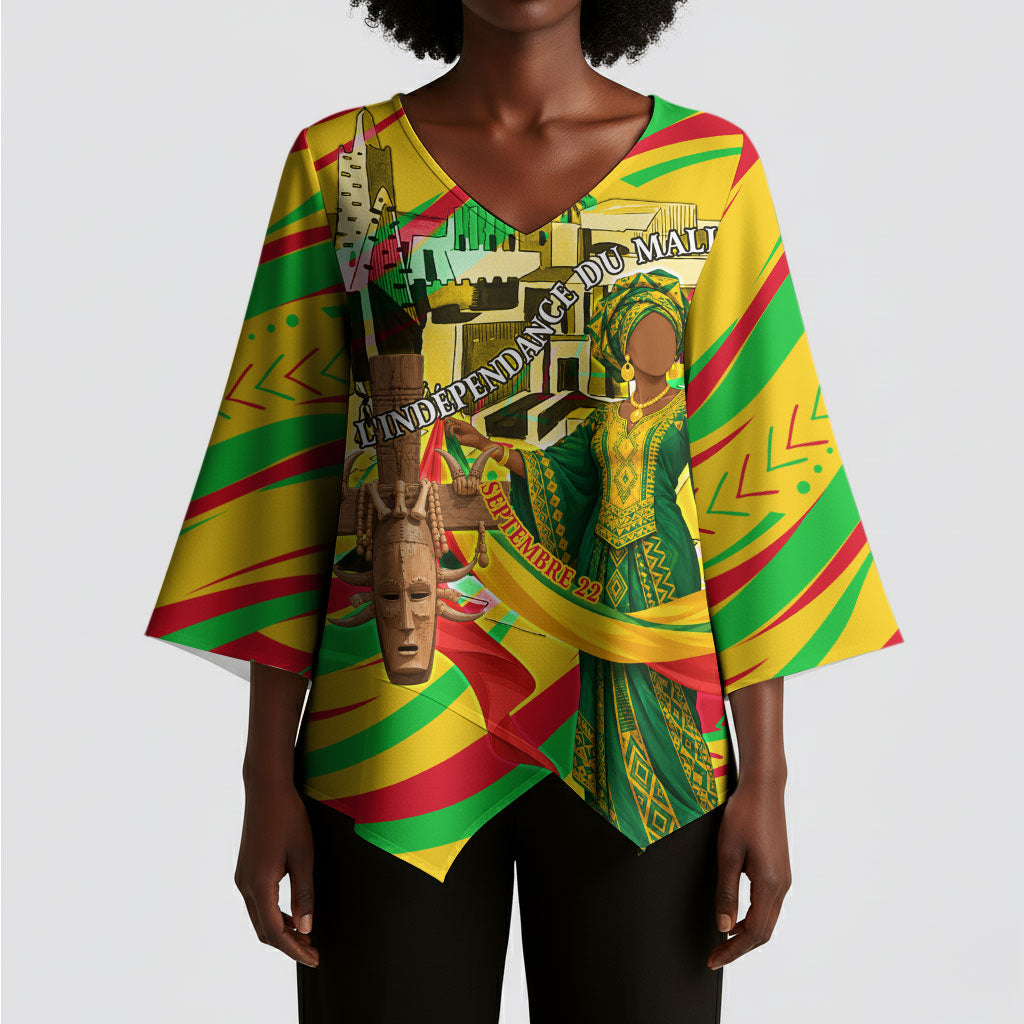 Mali Independence Day Kimono Sleeve Blouse Traditional West African Cultural Pride Flag Colors
