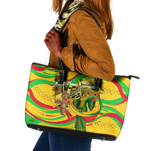 Mali Independence Day Leather Tote Bag Traditional West African Cultural Pride Flag Colors