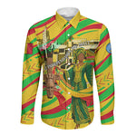 Mali Independence Day Long Sleeve Button Shirt Traditional West African Cultural Pride Flag Colors