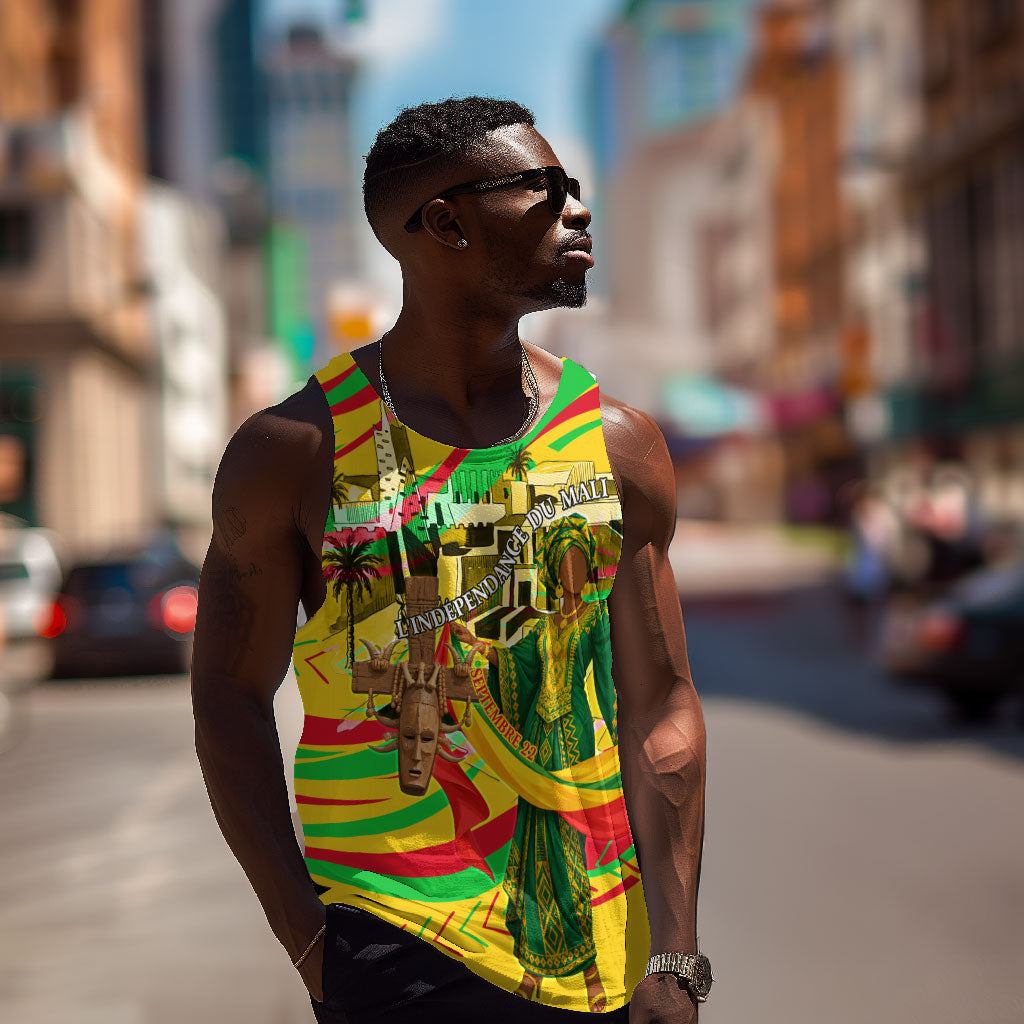Mali Independence Day Men Tank Top Traditional West African Cultural Pride Flag Colors