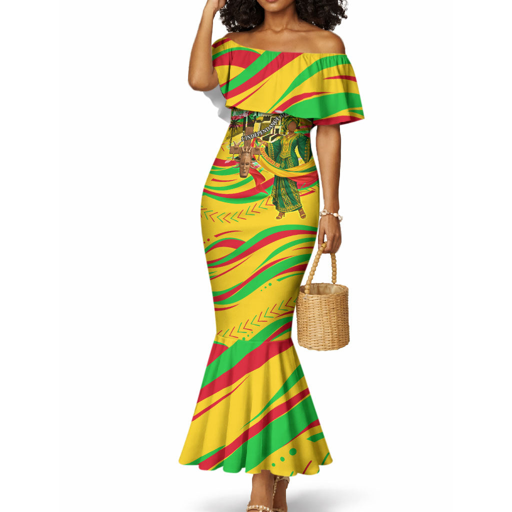 Mali Independence Day Mermaid Dress Traditional West African Cultural Pride Flag Colors