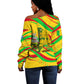 Mali Independence Day Off Shoulder Sweater Traditional West African Cultural Pride Flag Colors