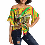 Mali Independence Day Off Shoulder Wrap Waist Top Traditional West African Cultural Pride Flag Colors