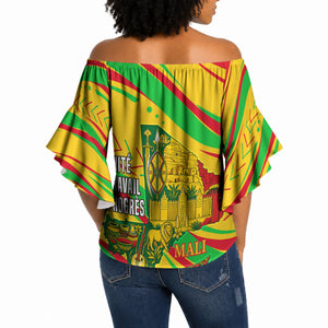 Mali Independence Day Off Shoulder Wrap Waist Top Traditional West African Cultural Pride Flag Colors