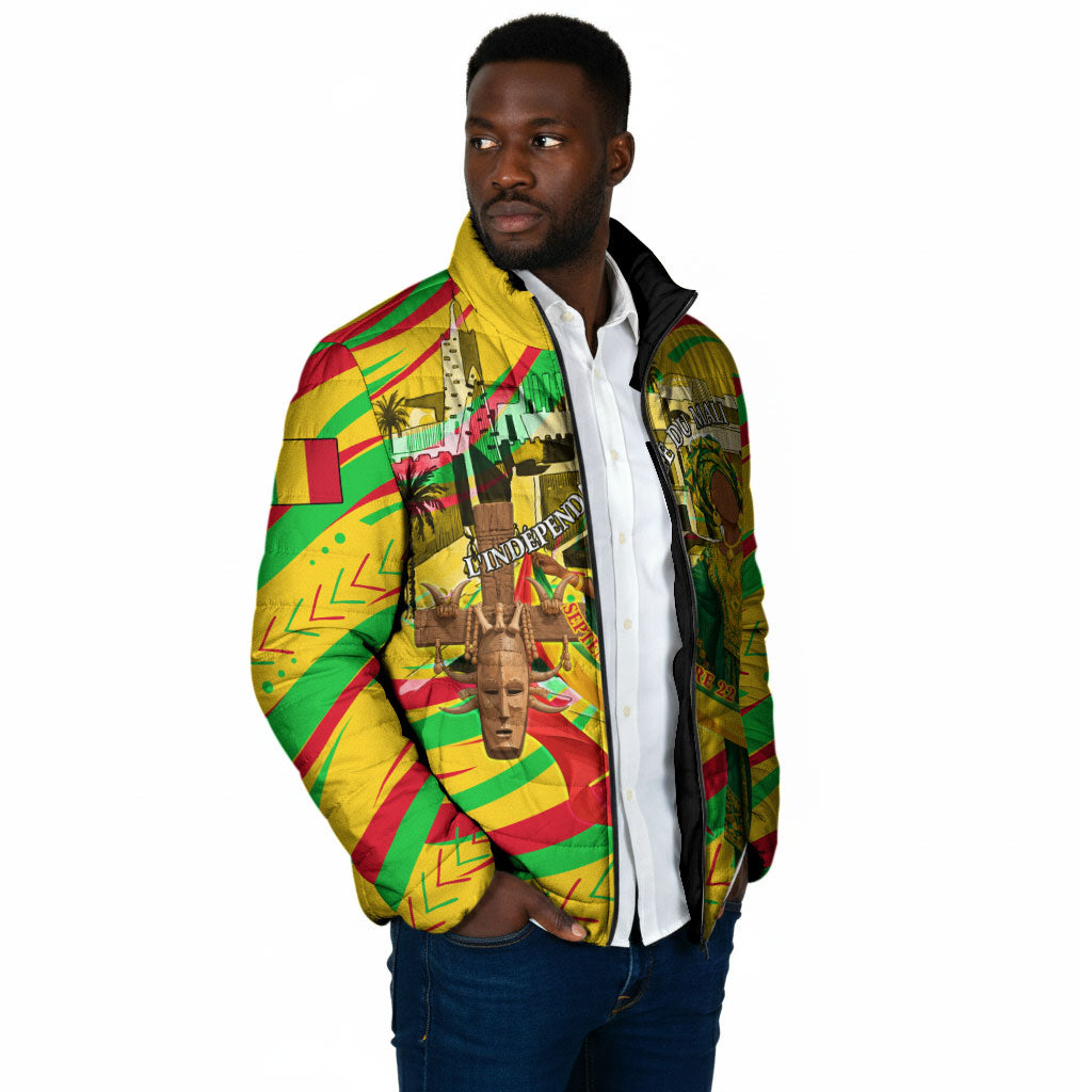 Mali Independence Day Padded Jacket Traditional West African Cultural Pride Flag Colors