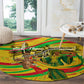 Mali Independence Day Round Carpet Traditional West African Cultural Pride Flag Colors