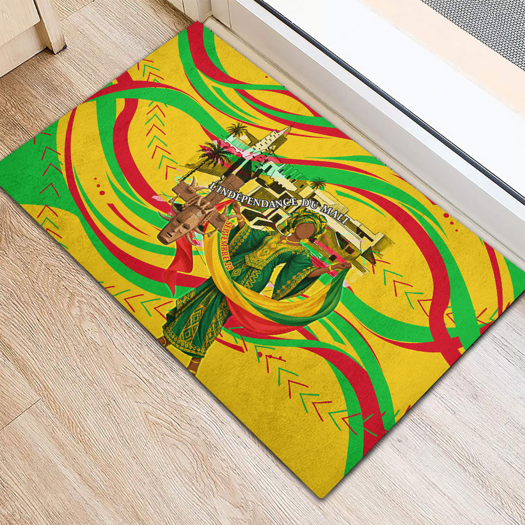 Mali Independence Day Rubber Doormat Traditional West African Cultural Pride Flag Colors