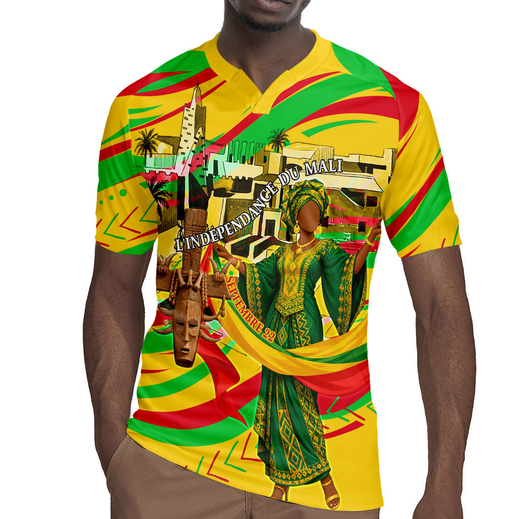 Mali Independence Day Rugby Jersey Traditional West African Cultural Pride Flag Colors